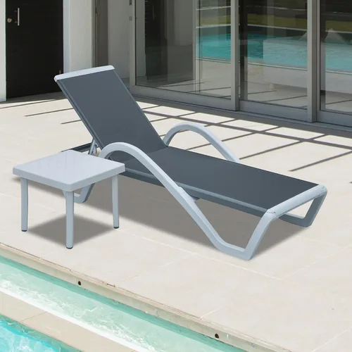 Vista 16 de Domi - Tumbona de aluminio para exteriores con respaldo ajustable, para playa, patio, balcón, piscina (1 silla marrón)