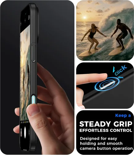 Vista 7 de GRECAZO Funda delgada para iPhone 16 Pro Max, ultra fina, color negro