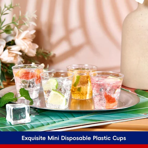 Vista 3 de JOLLY CHEF 500 Vasos de Chupito de Plástico, Vasos Desechables de 1.5 oz Vasos de 1.5 Onzas de Plástico para Chupitos, Ideales para Whisky