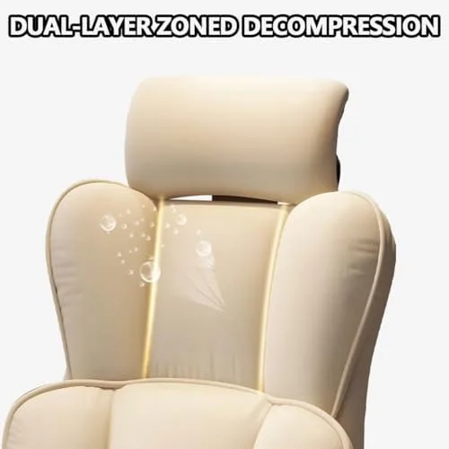 Vista 6 de Big & Tall Executive Office Chair - Ergonomic High Back Leather Chair with Armrests, Footrest, Adjustable Height & Tilt Lock, Lumbar Support for