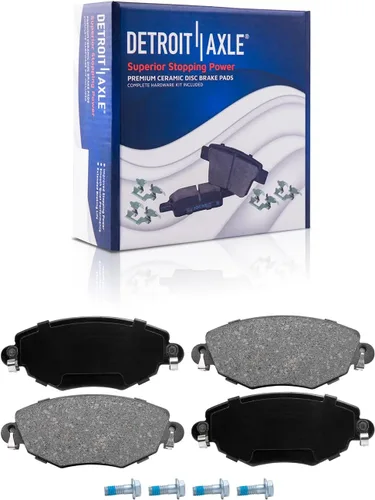 Vista 65 de Detroit Axle - Pastillas de freno para Ford F-150 99-03, 02 Lincoln Blackwood, Pastillas de freno de cerámica delanteras y traseras con repuesto