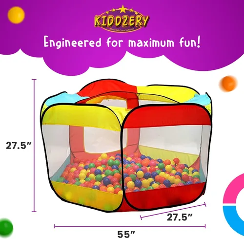 Vista 4 de Piscina de Pelotas para Niños Tienda Emergente Grande para Niños Pequeños - Juguetes de Regalo para Interior y Exterior para Bebés Niñas y Niños