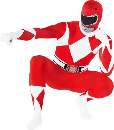 Vista 3 de Morphsuits Red Power Ranger Costume Adult Men, Power Ranger Costume Adult, Funny Costumes for Adults