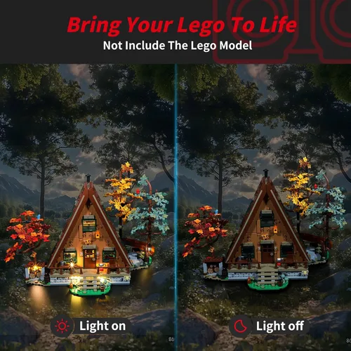 Vista 2 de BRIKSMAX Kit de luces 2.0 para cabina Lego A-Frame - Innovadora iluminación LED compatible con Lego Ideas 21338 - Juego de Lego no incluido