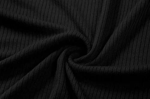 Vista 4 de KLOTHO Camiseta de manga larga con cuello alto acanalado para mujer
