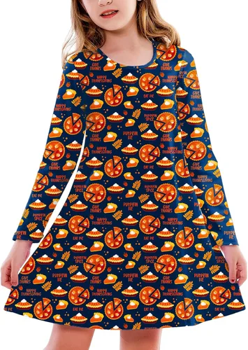 Vista 10 de Deerose Vestido de manga larga para niñas del día de San Patricio Mardi Gras, de 3 a 14 años Navidad café