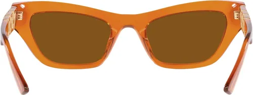 Vista 4 de Versace Woman Sunglasses Transparent Red Frame Green Lenses 52MM