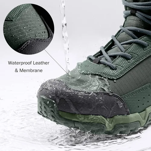 Vista 3 de Coostar Botas de trabajo para hombre, ligeras, tácticas, impermeables, botas de senderismo para hombres de verano