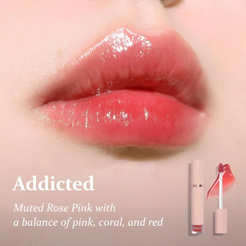 Vista 3 de HINCE Mood Enhancer Water Liquid Glow - Tinte labial no pegajoso e impermeable para mujeres - Brillo de labios de larga duración para brillo natural