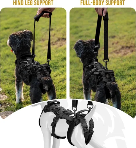 Vista 3 de OneTigris Arnés de elevación para perros pequeños XS, arnés transportador para perros pequeños, chaleco de elevación de cuerpo completo con correas