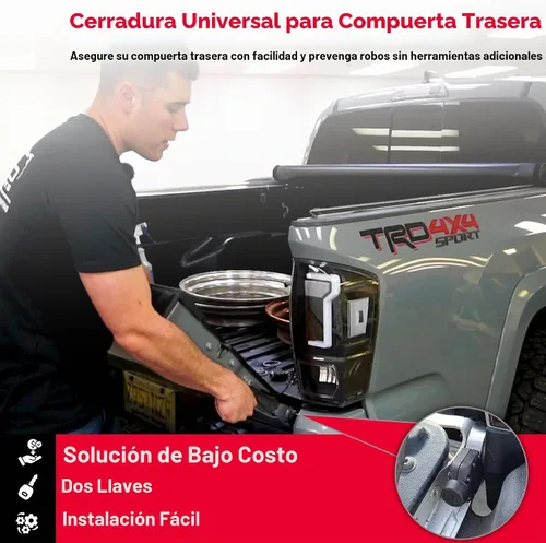 Vista 2 de Collarín de cierre para portón Pop & Lock PL9900 (The Gate Defender) Fits Toyota Tacoma and all trucks, Easy installation, Truck theft prevention