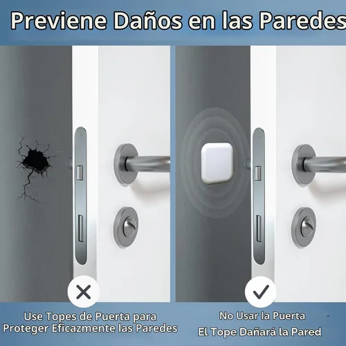 Vista 4 de Topes de Puerta Protector de Pared Protector Amortiguador Pomo de Puerta Mango de Puerta Parachoques Autoadhesivo Silenciador Goma Suave Almohadilla