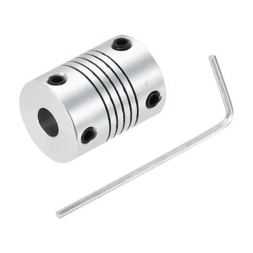 Vista 13 de uxcell 4 piezas de acoplamiento de eje de aleación de aluminio de 0.157 in a 0.157 in, acoplador flexible L25xD19, conector de junta de motor paso a