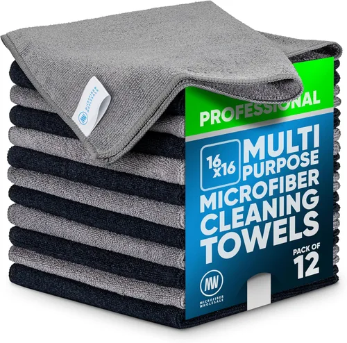 Vista 21 de Toalla Buff Pro de Microfibra de Superficie Múltiple - Paquete de 12 unidades - Paños de limpieza premium - Limpia, quita el polvo, pule, absorbe