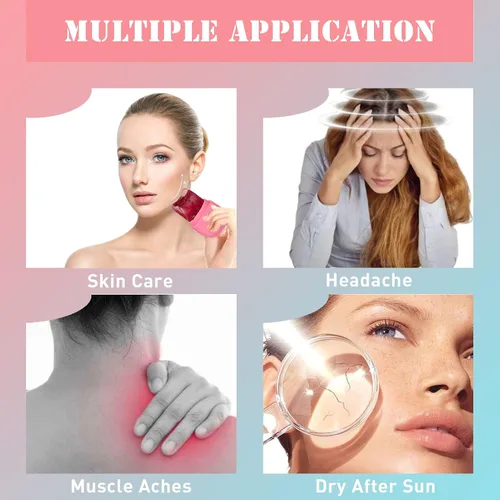 Vista 4 de Molde de Hielo para Cara, Rodillo de Hielo Facial y Herramienta Facial Gua Sha, Tratamiento Facial Reutilizable, Hielo Facial para Aliviar