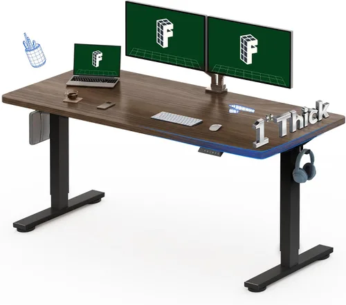 Vista 20 de FLEXISPOT Escritorio Eléctrico de Pie de Una Pieza, 40 x 24 Pulgadas Escritorio Ajustable con Superficie Sin Costuras, Controlador de Memoria