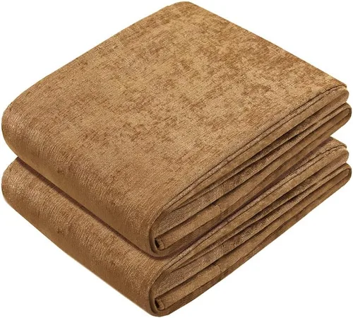 Vista 41 de ELKCA Cortinas de doble cara de felpilla para ventana de cocina, 52x18, bolsillo para barra, cenefa color beige para sala de estar, paquete de 1