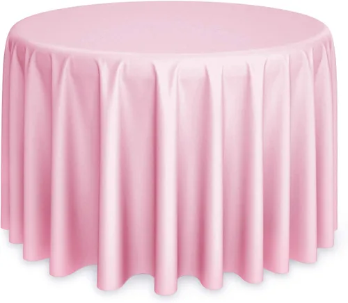 Vista 11 de Lann's Linens - Mantel redondo premium de 70 pulgadas para bodas/banquetes/restaurantes - Mantel de tela de poliéster - Azul bebé