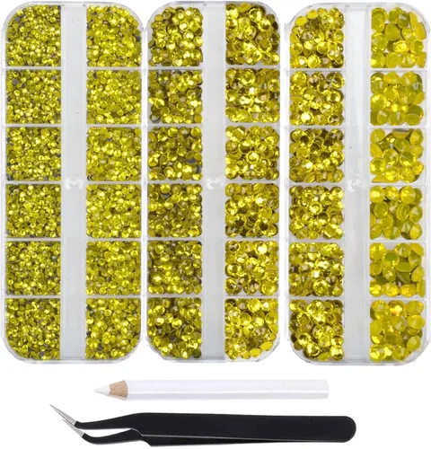 Vista 16 de Massive Beads Más de 9500 diamantes de imitación termoadhesivos redondos de vidrio con parte trasera plana para hacer tú mismo con 1 pinza y 1 12