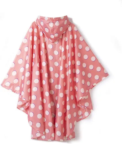 Vista 2 de Krespuka Poncho de lluvia impermeable para mujer, con capucha, cremallera, senderismo, ciclismo
