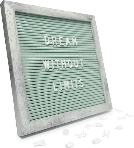 Vista 18 de C Crystal Lemon - Tablero de fieltro para letras, 10 x 10 pulgadas, tablero de madera para mensajes intercambiables, marco de madera, montaje