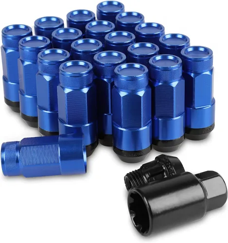 Vista 12 de 20 piezas de tuercas de llanta de extremo cerrado M12X1.5 para llantas de rueda + casquillo (negro)