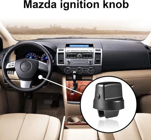 Vista 6 de Perilla de llave de encendido Compatible con botón de presión y giro para Mazda CX-9 2007-2015, Mazda 6 2006-2007, CX7 2007-2011 Reemplaza