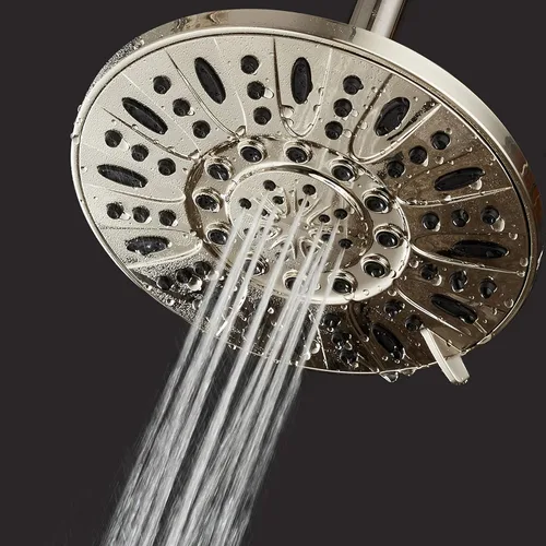 Vista 3 de AquaDance Cabezal de ducha de lluvia de níquel cepillado de alta presión de 6 configuraciones de 7" pulgadas – Ángulo ajustable, chorros de cabezal