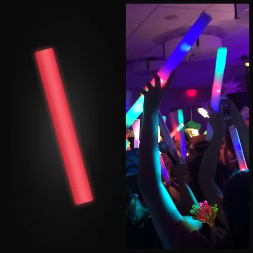 Vista 7 de Paquete de 100 - Varillas de espuma LED multicolor brillantes - 3 modos - 18" - Ideal para bodas y fiestas