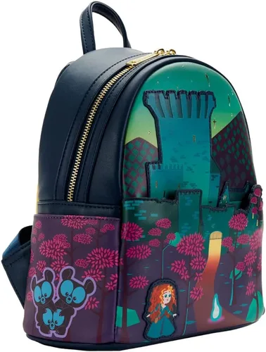 Vista 5 de Loungefly Disney Brave Princess Castle Series - Bolso de hombro con doble correa para mujer, Multi, talla única