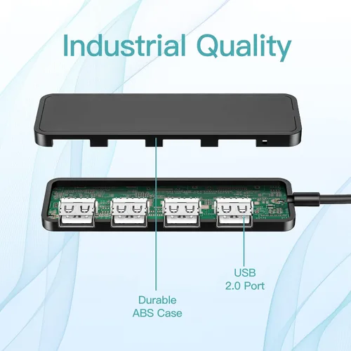 Vista 5 de Concentrador USB, divisor USB, adaptador USB de 4 puertos, extensor para laptop, PC, MacBook, Mac Pro, Mac mini, iMac, Surface Pro y más