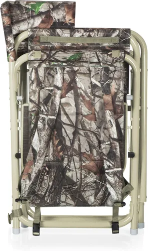 Vista 5 de Picnic TIME Silla de directores al aire libre con mesa auxiliar, silla de playa para adultos, silla de camping con mesa Camouflaje