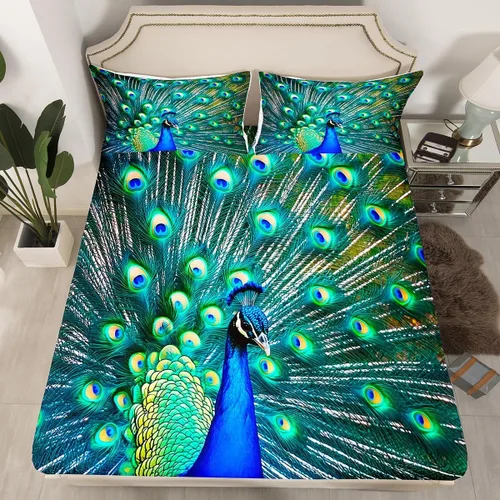 Vista 11 de Erosebridal Sábana bajera ajustable de mariposa azul, tamaño individual, sábanas estéticas de mariposas voladoras para niños, juegos de ropa de cama