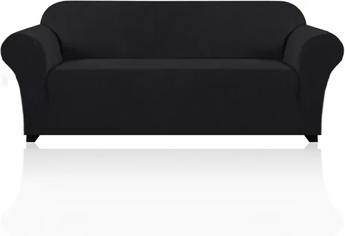 Vista 19 de PrinceDeco Funda elástica para sofá de 3 cojines, funda de sofá de tela jacquard de elastano de 1 pieza, funda universal antideslizante, protector