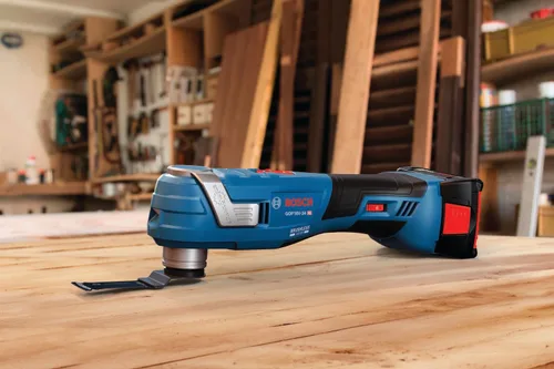 Vista 12 de BOSCH GOP18V-34B12 Kit multiherramienta oscilante StarlockPlus® de 18V sin escobillas con (1) batería de alimentación estándar de 2 Ah