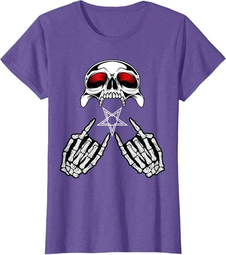 Vista 17 de Camisas de metal pesado con diseño de abanico de metal Negro