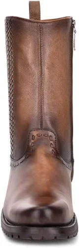 Vista 3 de Bota Hombre Cuadra en Piel Genuina con Cremallera Marrón