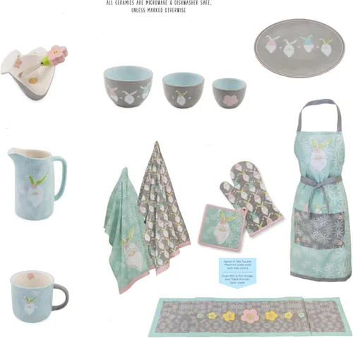 Vista 2 de Boston International Taza de cerámica para café/té, 14 onzas, gnomos de conejo