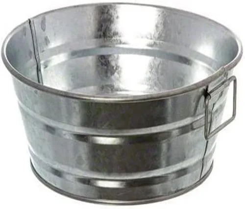 Vista 14 de American Metalcraft MTUB63 Tina galvanizada natural con mango lateral - 27 oz, 6 pulgadas
