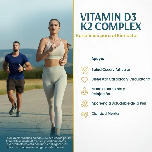 Vista 6 de Vykee Nutrition Complejo de vitamina D3 K2 de alta potencia