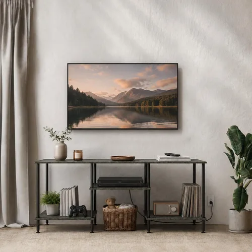 Vista 2 de Soporte de TV de 50 pulgadas para dormitorio, soportes de TV gris