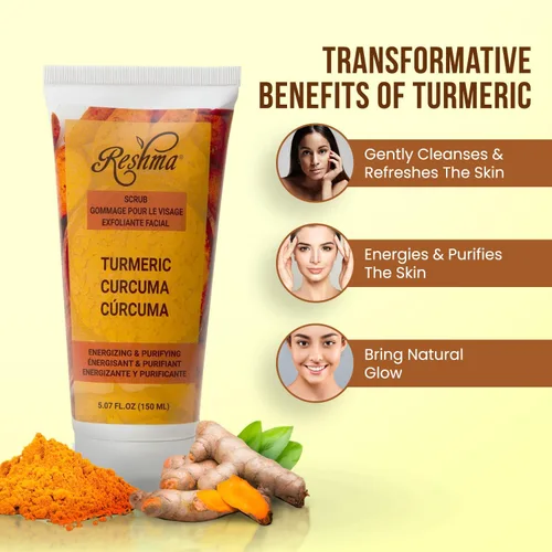 Vista 5 de Reshma Beauty Turmeric Gold - Juego de cuidado de la piel, lavado facial de cúrcuma, exfoliante de cúrcuma y loción de cúrcuma, hidratante para todo