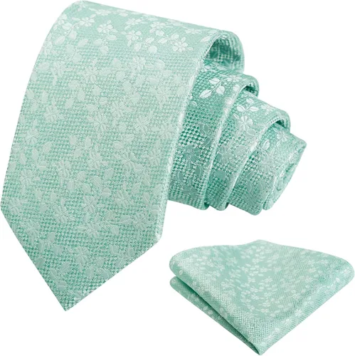 Vista 164 de Alizeal Mens 3.15inches Leaf Flower Pattern Tie with Floral Pocket Square Set