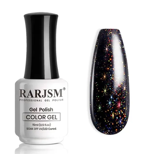 Vista 10 de RARJSM Esmalte de uñas de gel con purpurina de nieve, diamante brillante, gel de uñas de color blanco lechoso con pigmentos plateados y brillantes