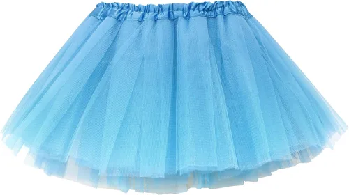 Vista 8 de Simplicity Falda tutú de tul de 4 capas para bebé, 6 meses a 8 años Lentejuelas verde oscuro