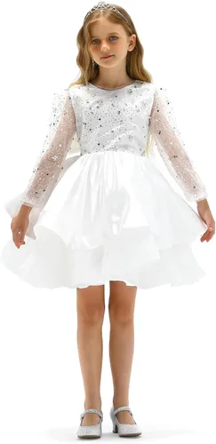 Vista 8 de K KomForme Zapatos Mary Jane para niña con tacón bajo con diamantes de imitación de princesa, zapatos planos de vestir para niños pequeños y niños