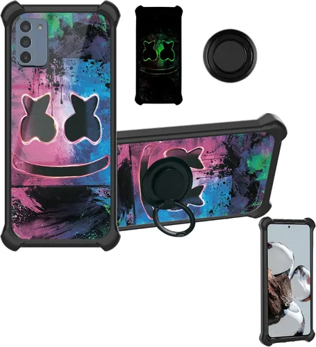 Vista 9 de Aroepurt Funda compatible con Nothing Phone 2a Phone Case Cover [PC duro + silicona suave] [soporte de anillo] [efecto luminoso] YGH-BQ