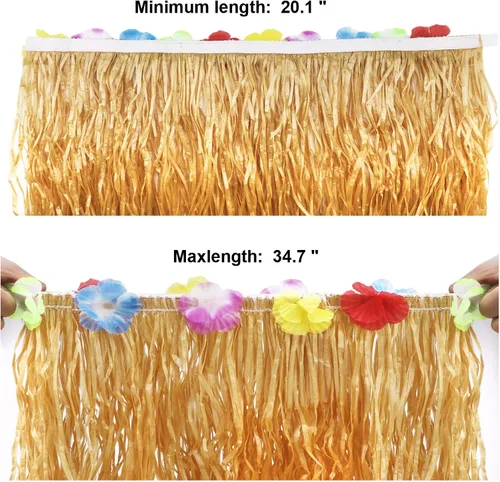 Vista 5 de Kit de 8 accesorios para disfraz de falda hula para fiesta hawaiana luau, baile