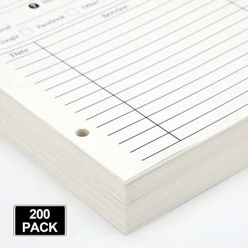 Vista 4 de 200 tarjetas de perfil de cliente, libro de registros de clientes, carpetas de estilista, tarjetas de inserción para peluquería de uñas, spa
