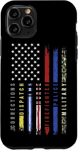 Vista 29 de First Responder Hero Flag Nurse EMS Police Fire Brigade - Carcasa militar para iPhone 17